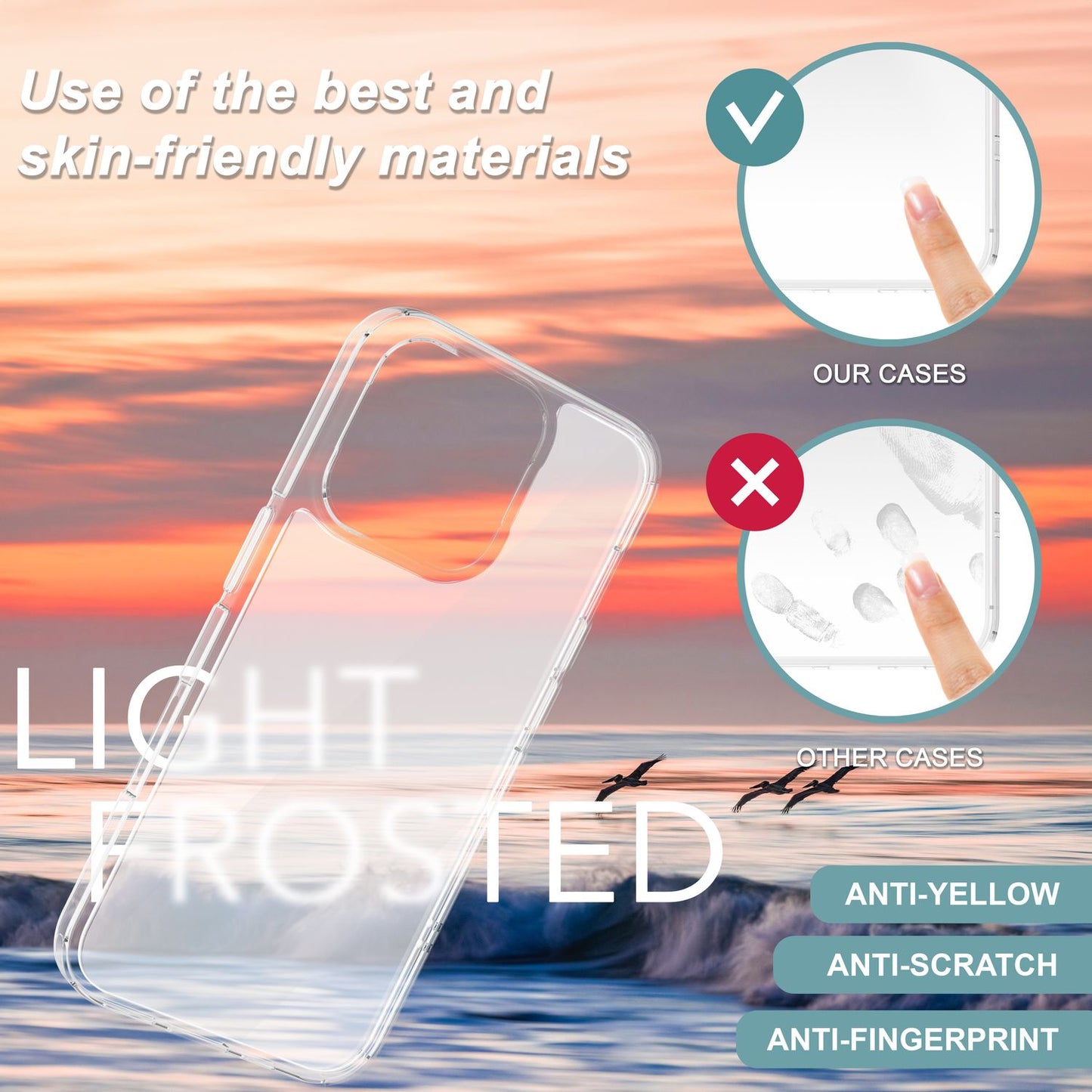 NALIA Matt-Transparentes Case für iPhone 16 Pro Max – Milchglas-Optik & Anti-Fingerprint – NYTE (Stoßfest, Harte Rückseite & Silikon Bumper) – Marke aus Berlin