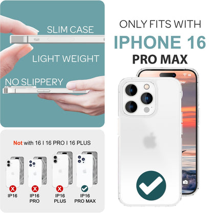 NALIA Matt-Transparentes Case für iPhone 16 Pro Max – Milchglas-Optik & Anti-Fingerprint – NYTE (Stoßfest, Harte Rückseite & Silikon Bumper) – Marke aus Berlin