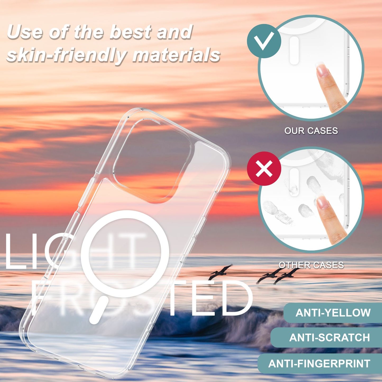 NALIA Mattes Magnet Case für iPhone 16 Pro – MagSafe kompatibel – ONYX (Edle Milchglas-Optik, Anti-Fingerprint & Grip) – Marke aus Berlin
