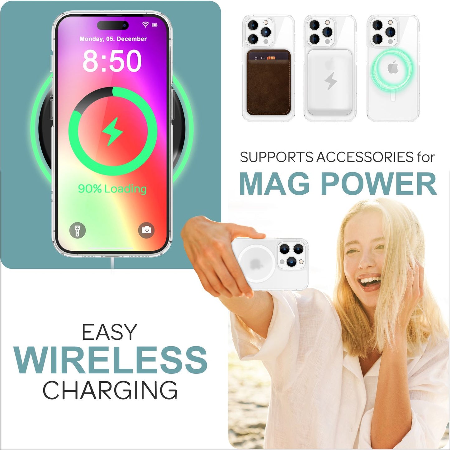 NALIA Mattes Magnet Case für iPhone 16 Pro – MagSafe kompatibel – ONYX (Edle Milchglas-Optik, Anti-Fingerprint & Grip) – Marke aus Berlin