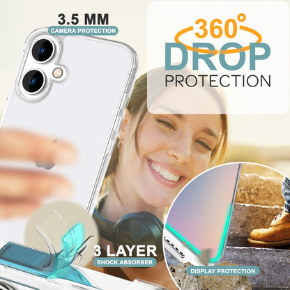 NALIA 360° Hülle für iPhone 16 – Vorne & Hinten Schutz – 360GUARD (Full-Body Case) – Marke aus Berlin
