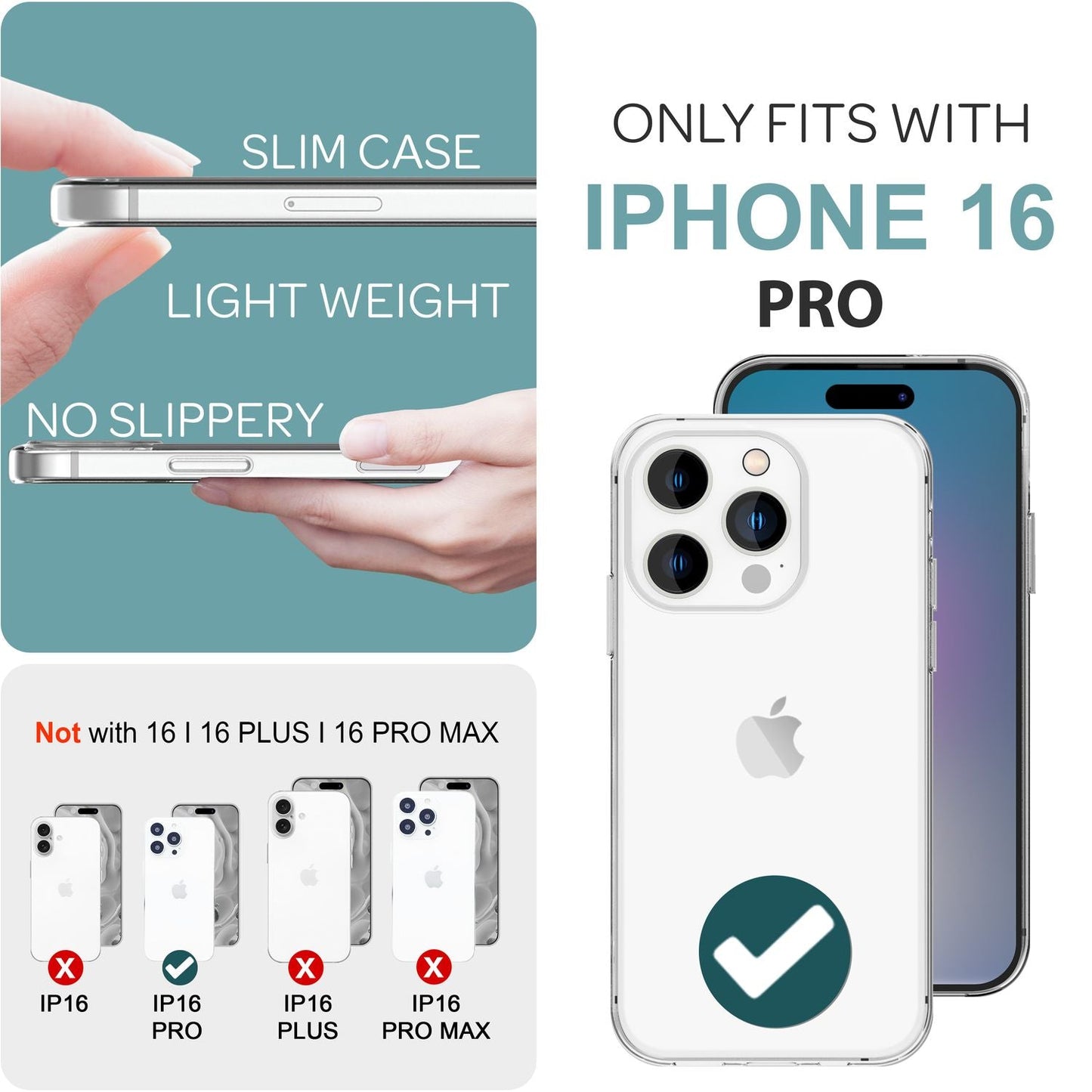 NALIA 360° Hülle für iPhone 16 Pro – Vorne & Hinten Schutz – 360GUARD (Full-Body Case) – Marke aus Berlin