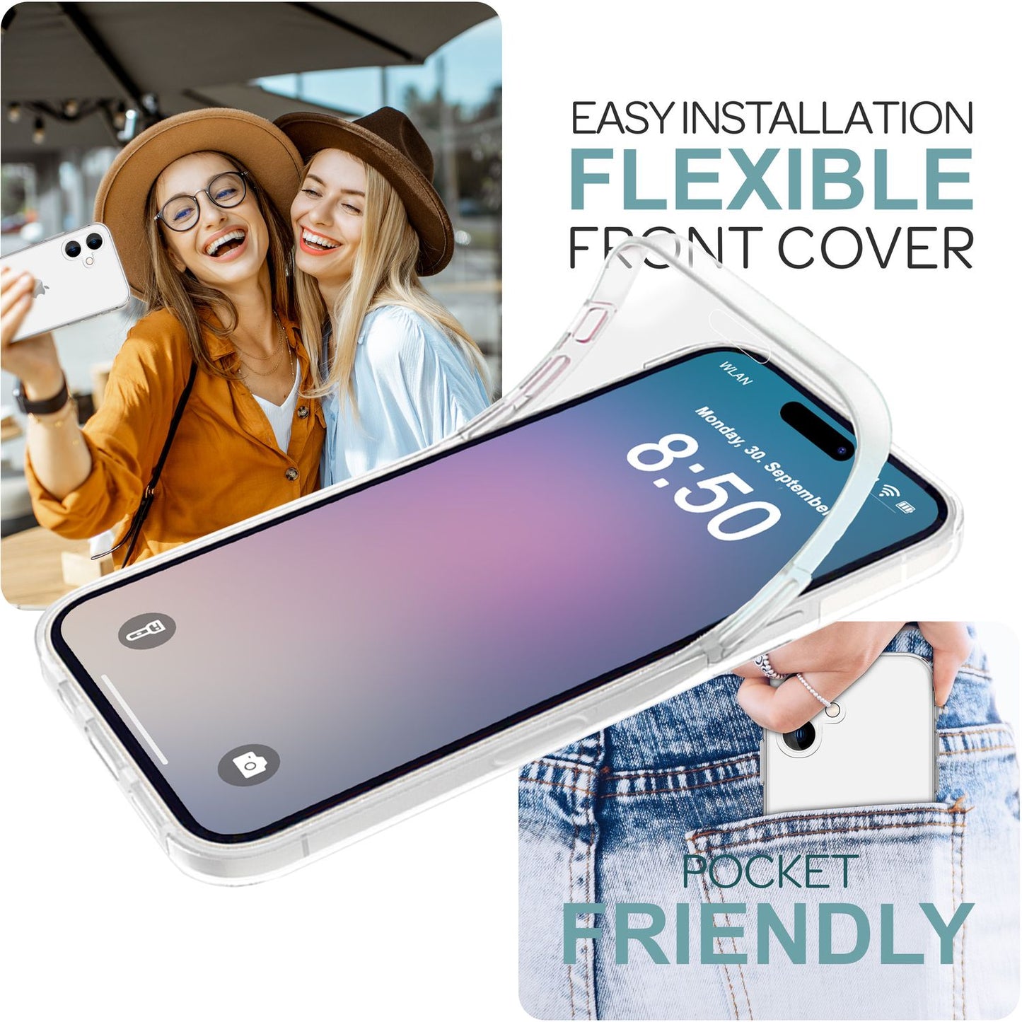NALIA 360° Hülle für iPhone 16 Pro – Vorne & Hinten Schutz – 360GUARD (Full-Body Case) – Marke aus Berlin