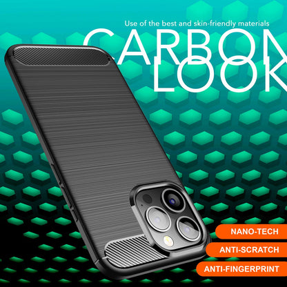 NALIA Silikonhülle für iPhone 16 Pro Max – Rutschfest & Matt – VORTEX (Gebürstete Optik & Carbon Design) – Marke aus Berlin