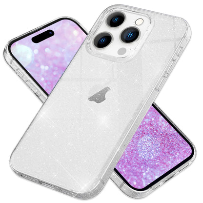 NALIA Glitzerhülle für iPhone 16 Pro – Funkelndes Silikon Case – DAZZLIN (Transparent & Stoßfest) – Marke aus Berlin