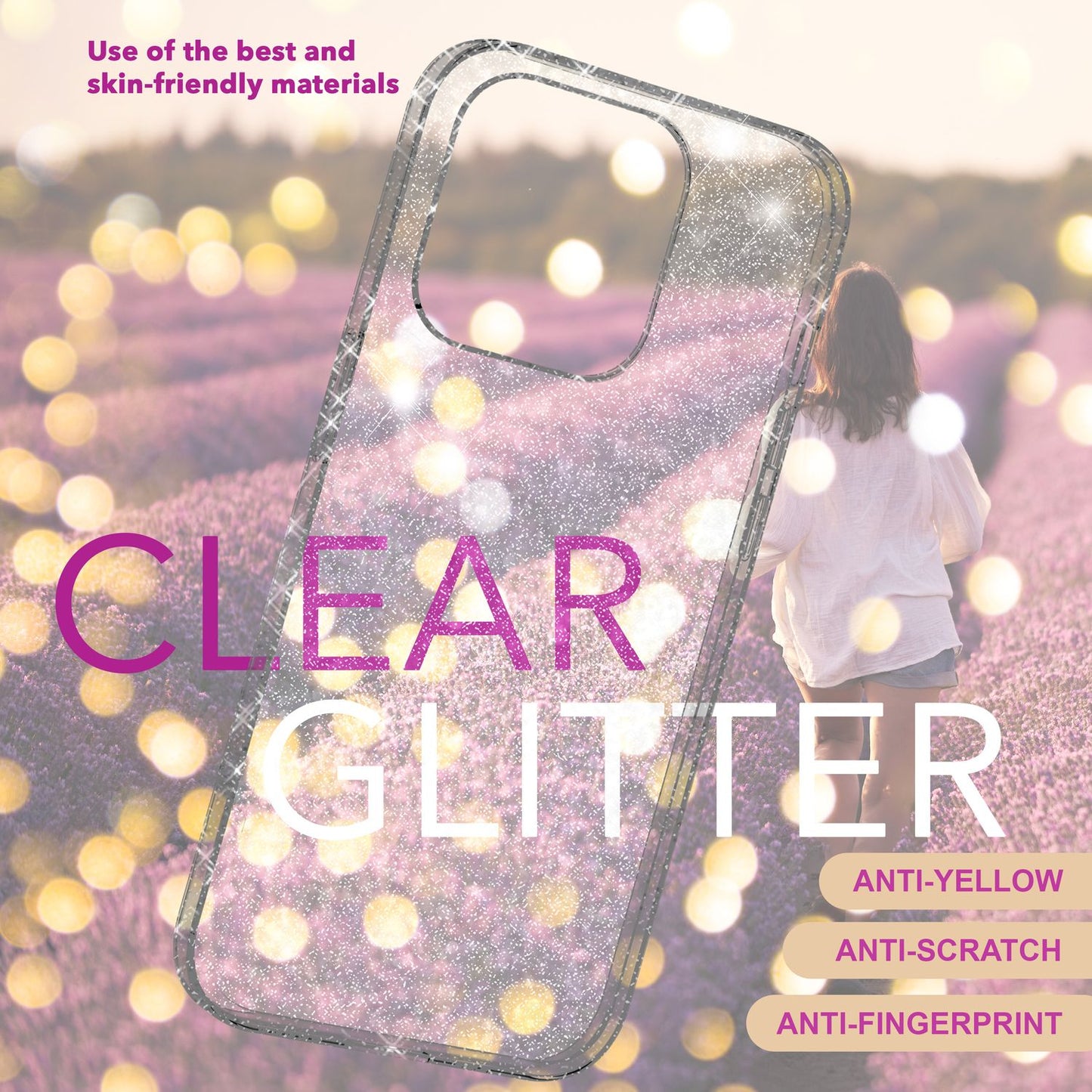 NALIA Glitzerhülle für iPhone 16 Pro Max – Funkelndes Silikon Case – DAZZLIN (Transparent & Stoßfest) – Marke aus Berlin