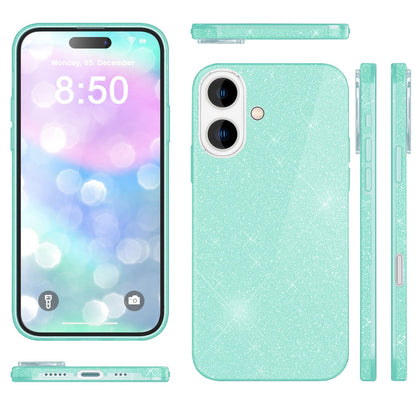 NALIA Glitzerhülle für iPhone 16 – Funkelnder Glitzer-Look & Grip – SHINEPOP (Silikon Case) – Marke aus Berlin