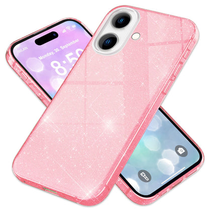 NALIA Glitzerhülle für iPhone 16 – Funkelnder Glitzer-Look & Grip – SHINEPOP (Silikon Case) – Marke aus Berlin
