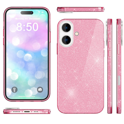 NALIA Glitzerhülle für iPhone 16 – Funkelnder Glitzer-Look & Grip – SHINEPOP (Silikon Case) – Marke aus Berlin
