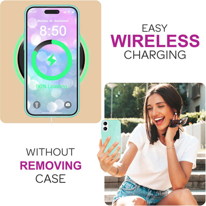 NALIA Glitzerhülle für iPhone 16 Plus – Funkelnder Glitzer-Look & Grip – SHINEPOP (Silikon Case) – Marke aus Berlin