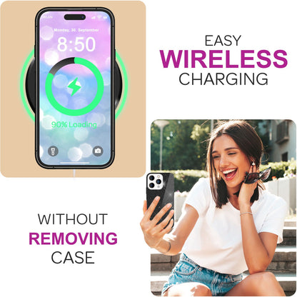 NALIA Glitzerhülle für iPhone 16 Pro – Funkelnder Glitzer-Look & Grip – SHINEPOP (Silikon Case) – Marke aus Berlin