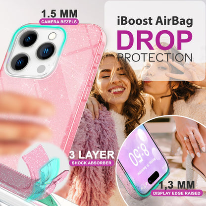 NALIA Glitzerhülle für iPhone 16 Pro Max – Funkelnder Glitzer-Look & Grip – SHINEPOP (Silikon Case) – Marke aus Berlin