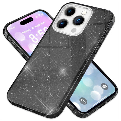 NALIA Glitzerhülle für iPhone 16 Pro Max – Funkelnder Glitzer-Look & Grip – SHINEPOP (Silikon Case) – Marke aus Berlin