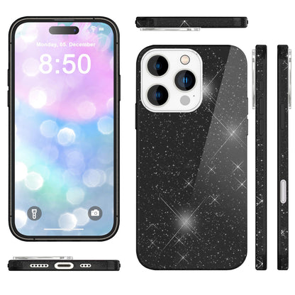 NALIA Glitzerhülle für iPhone 16 Pro Max – Funkelnder Glitzer-Look & Grip – SHINEPOP (Silikon Case) – Marke aus Berlin