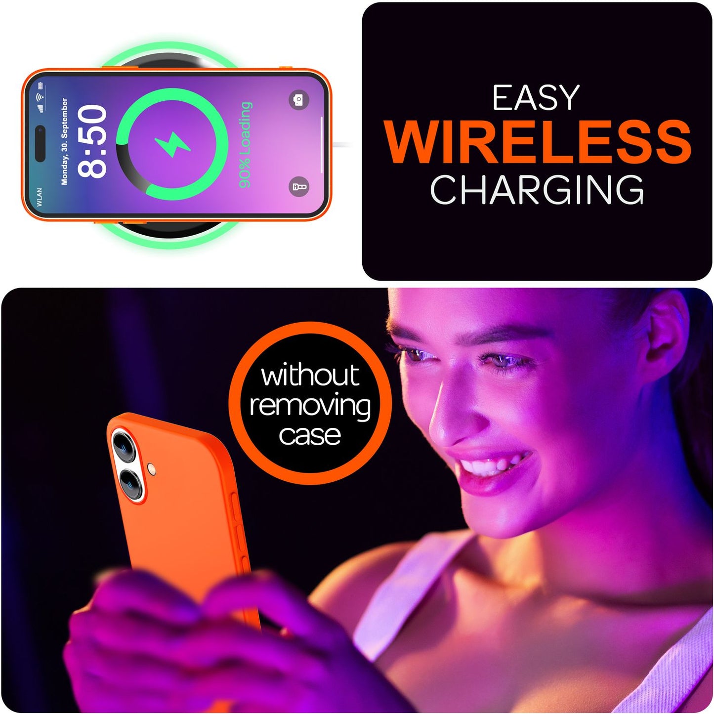 NALIA Neon Silikonhülle für iPhone 16 – Soft-Touch & Signal-Neon – NEONSHOCK (Matte Schutzhülle) – Marke aus Berlin