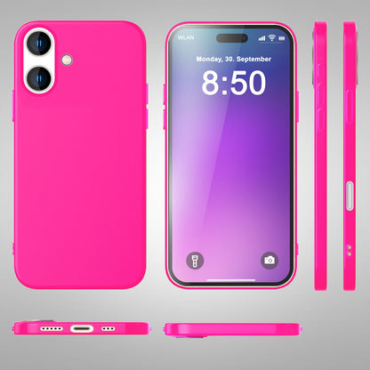 NALIA Neon Silikonhülle für iPhone 16 – Soft-Touch & Signal-Neon – NEONSHOCK (Matte Schutzhülle) – Marke aus Berlin