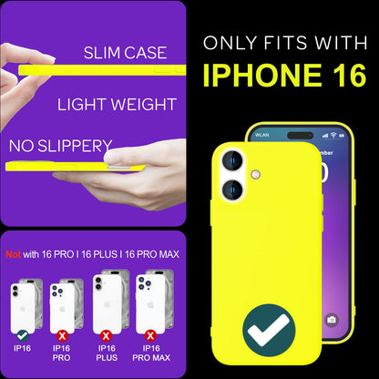 NALIA Neon Silikonhülle für iPhone 16 – Soft-Touch & Signal-Neon – NEONSHOCK (Matte Schutzhülle) – Marke aus Berlin