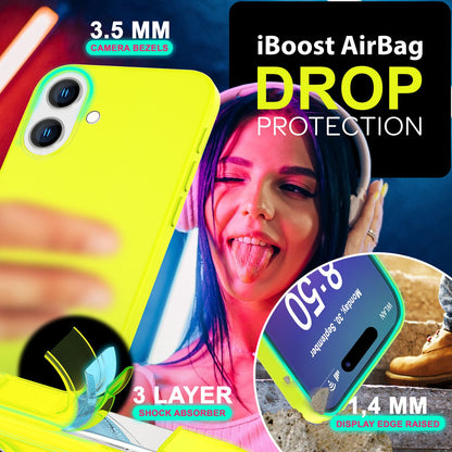 NALIA Neon Silikonhülle für iPhone 16 Plus – Soft-Touch & Signal-Neon – NEONSHOCK (Matte Schutzhülle) – Marke aus Berlin