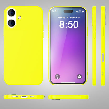 NALIA Neon Silikonhülle für iPhone 16 Plus – Soft-Touch & Signal-Neon – NEONSHOCK (Matte Schutzhülle) – Marke aus Berlin