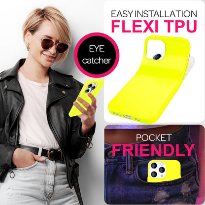 NALIA Neon Silikonhülle für iPhone 16 Pro – Soft-Touch & Signal-Neon – NEONSHOCK (Matte Schutzhülle) – Marke aus Berlin