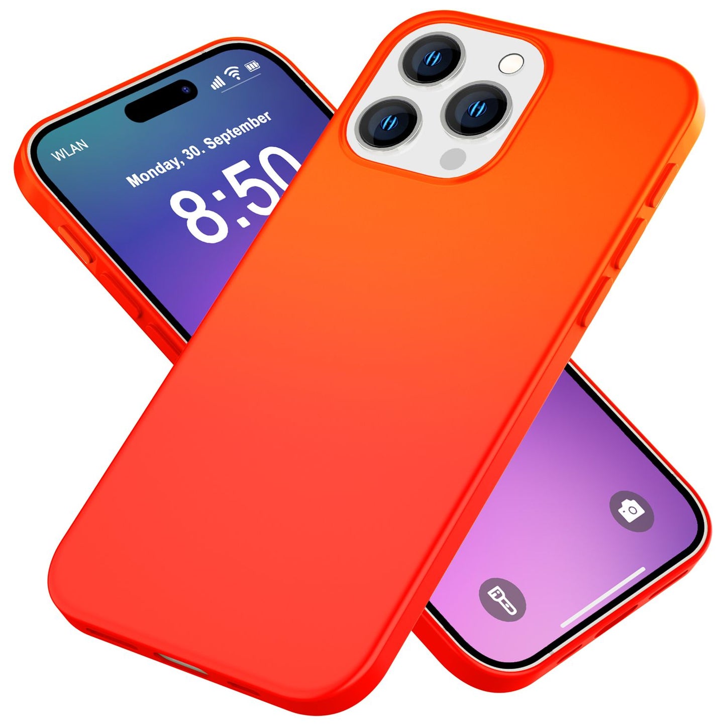 NALIA Neon Silikonhülle für iPhone 16 Pro – Soft-Touch & Signal-Neon – NEONSHOCK (Matte Schutzhülle) – Marke aus Berlin