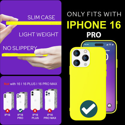NALIA Neon Silikonhülle für iPhone 16 Pro – Soft-Touch & Signal-Neon – NEONSHOCK (Matte Schutzhülle) – Marke aus Berlin