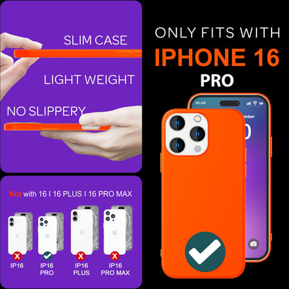 NALIA Neon Silikonhülle für iPhone 16 Pro – Soft-Touch & Signal-Neon – NEONSHOCK (Matte Schutzhülle) – Marke aus Berlin