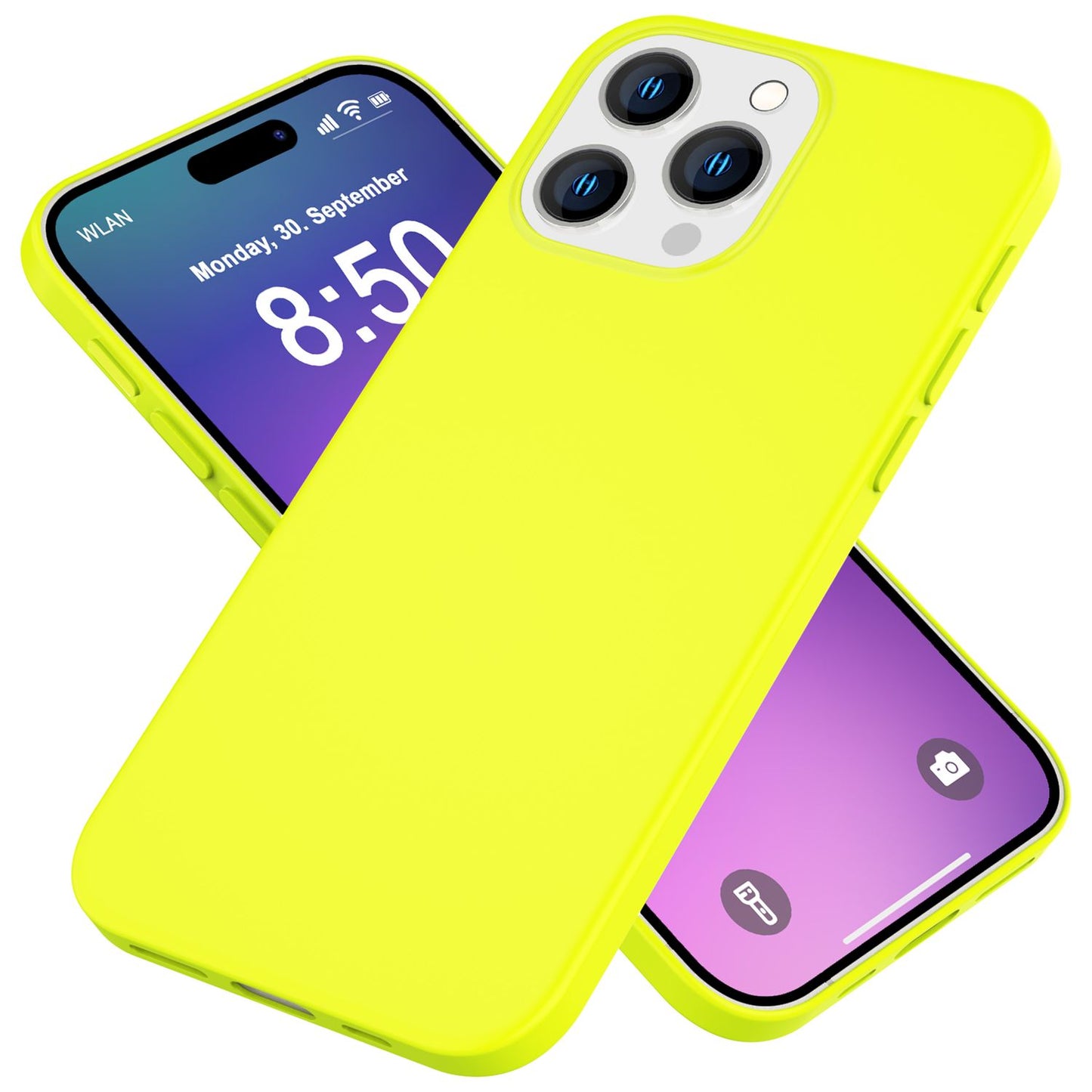 NALIA Neon Silikonhülle für iPhone 16 Pro Max – Soft-Touch & Signal-Neon – NEONSHOCK (Matte Schutzhülle) – Marke aus Berlin
