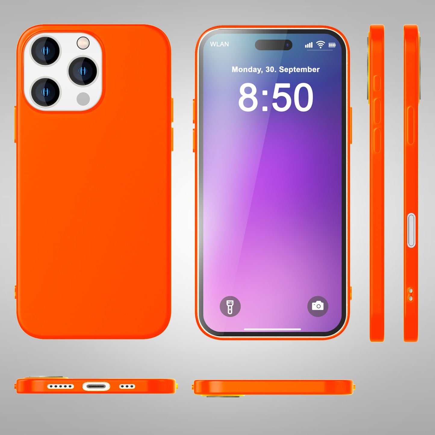 NALIA Neon Silikonhülle für iPhone 16 Pro Max – Soft-Touch & Signal-Neon – NEONSHOCK (Matte Schutzhülle) – Marke aus Berlin
