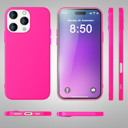 NALIA Neon Silikonhülle für iPhone 16 Pro Max – Soft-Touch & Signal-Neon – NEONSHOCK (Matte Schutzhülle) – Marke aus Berlin