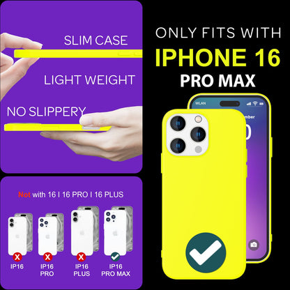 NALIA Neon Silikonhülle für iPhone 16 Pro Max – Soft-Touch & Signal-Neon – NEONSHOCK (Matte Schutzhülle) – Marke aus Berlin