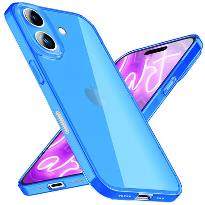 NALIA Neon Silikonhülle für iPhone 16 – Knallige Signal-Farbe & Linsenschutz – VIBE (Transparentes Case) – Marke aus Berlin