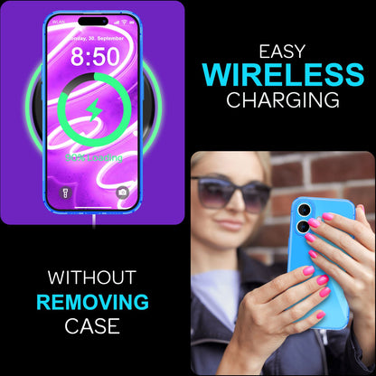 NALIA Neon Silikonhülle für iPhone 16 – Knallige Signal-Farbe & Linsenschutz – VIBE (Transparentes Case) – Marke aus Berlin