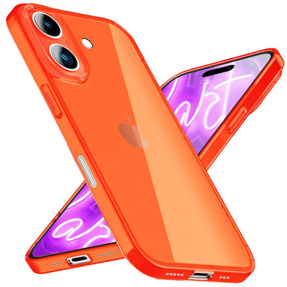NALIA Neon Silikonhülle für iPhone 16 Plus – Knallige Signal-Farbe & Linsenschutz – VIBE (Transparentes Case) – Marke aus Berlin