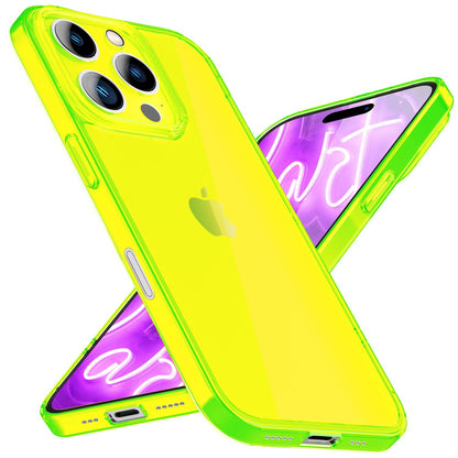 NALIA Neon Silikonhülle für iPhone 16 Pro – Knallige Signal-Farbe & Linsenschutz – VIBE (Transparentes Case) – Marke aus Berlin