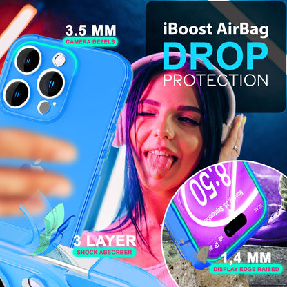NALIA Neon Silikonhülle für iPhone 16 Pro – Knallige Signal-Farbe & Linsenschutz – VIBE (Transparentes Case) – Marke aus Berlin