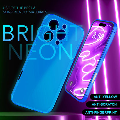 NALIA Neon Silikonhülle für iPhone 16 Pro – Knallige Signal-Farbe & Linsenschutz – VIBE (Transparentes Case) – Marke aus Berlin