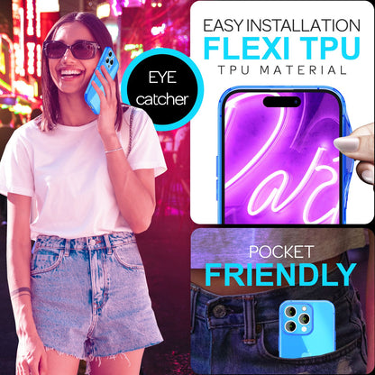 NALIA Neon Silikonhülle für iPhone 16 Pro – Knallige Signal-Farbe & Linsenschutz – VIBE (Transparentes Case) – Marke aus Berlin
