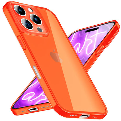 NALIA Neon Silikonhülle für iPhone 16 Pro – Knallige Signal-Farbe & Linsenschutz – VIBE (Transparentes Case) – Marke aus Berlin
