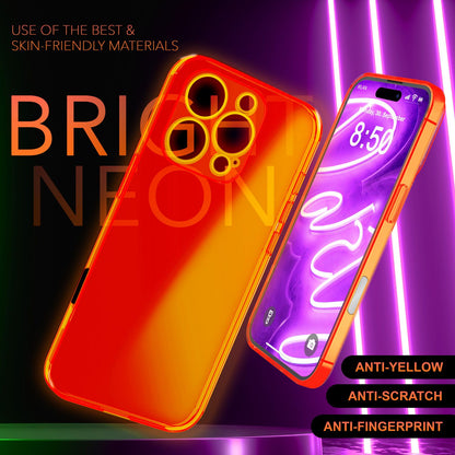 NALIA Neon Silikonhülle für iPhone 16 Pro – Knallige Signal-Farbe & Linsenschutz – VIBE (Transparentes Case) – Marke aus Berlin