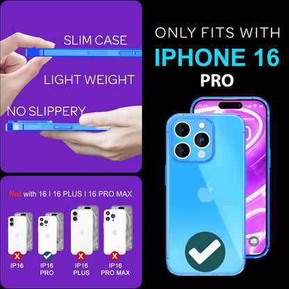 NALIA Neon Silikonhülle für iPhone 16 Pro – Knallige Signal-Farbe & Linsenschutz – VIBE (Transparentes Case) – Marke aus Berlin