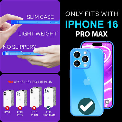NALIA Neon Silikonhülle für iPhone 16 Pro Max – Knallige Signal-Farbe & Linsenschutz – VIBE (Transparentes Case) – Marke aus Berlin