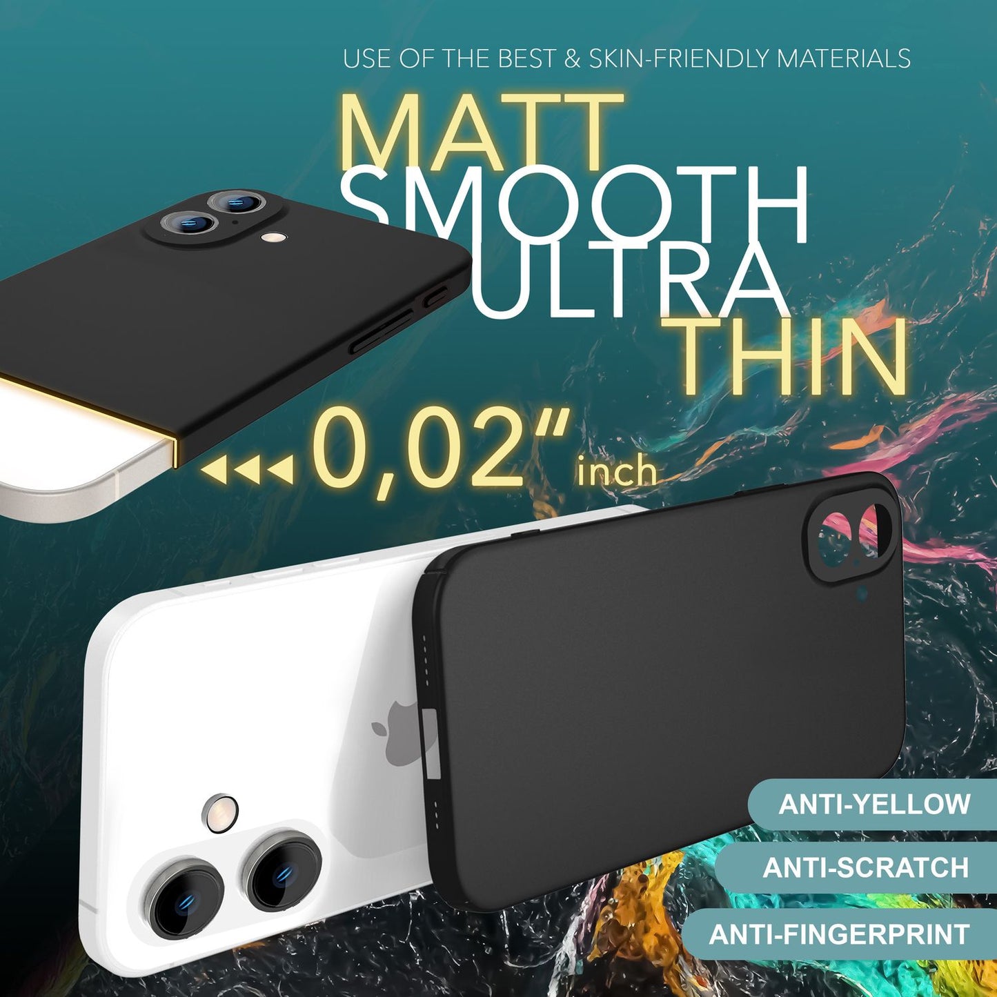 NALIA Ultra Slim Hardcase für iPhone 16 Plus – Anti-Fingerabdruck & 0.5mm Dünn – PUREFIT (Matt & Leicht) – Marke aus Berlin