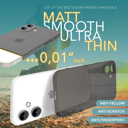 NALIA Ultra Slim Hardcase für iPhone 16 – Matt-Transparent & 0.3mm Dünn – PHANTOM (Dünnes Cover & Kamera-Vollschutz) – Marke aus Berlin