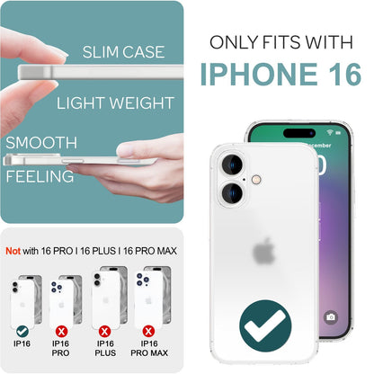 NALIA Ultra Slim Hardcase für iPhone 16 – Matt-Transparent & 0.3mm Dünn – PHANTOM (Dünnes Cover & Kamera-Vollschutz) – Marke aus Berlin