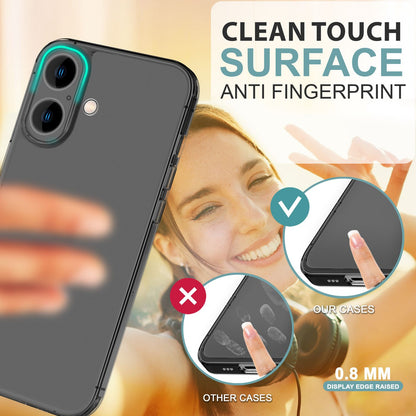 NALIA Ultra Slim Hardcase für iPhone 16 Plus – Matt-Transparent & 0.3mm Dünn – PHANTOM (Dünnes Cover & Kamera-Vollschutz) – Marke aus Berlin