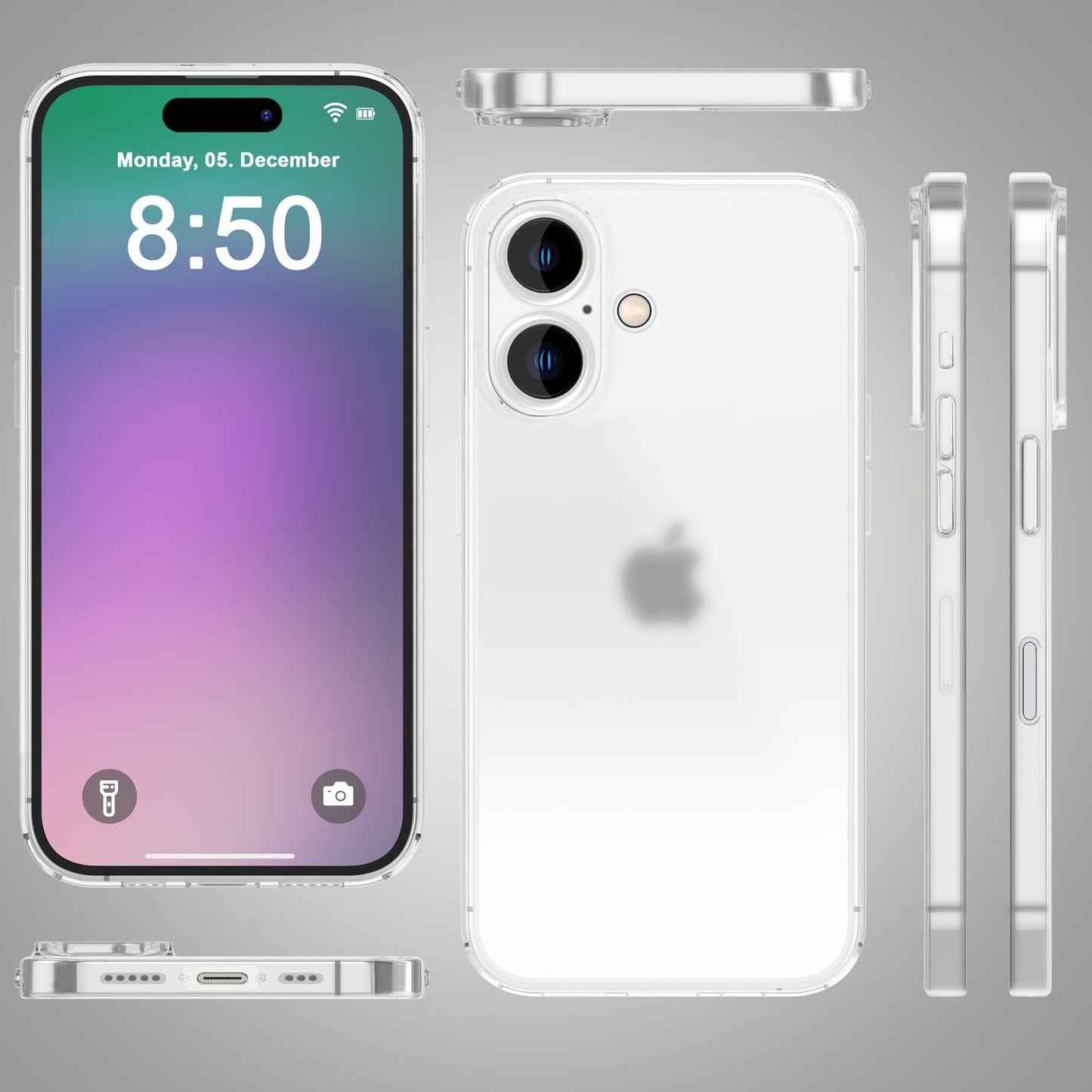 NALIA Ultra Slim Hardcase für iPhone 16 Plus – Matt-Transparent & 0.3mm Dünn – PHANTOM (Dünnes Cover & Kamera-Vollschutz) – Marke aus Berlin