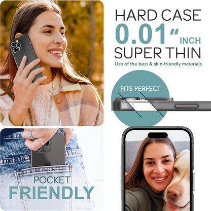 NALIA Ultra Slim Hardcase für iPhone 16 Pro – Matt-Transparent & 0.3mm Dünn – PHANTOM (Dünnes Cover & Kamera-Vollschutz) – Marke aus Berlin