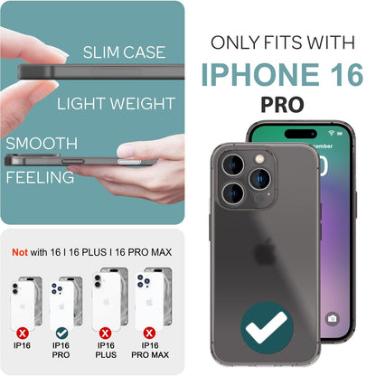 NALIA Ultra Slim Hardcase für iPhone 16 Pro – Matt-Transparent & 0.3mm Dünn – PHANTOM (Dünnes Cover & Kamera-Vollschutz) – Marke aus Berlin