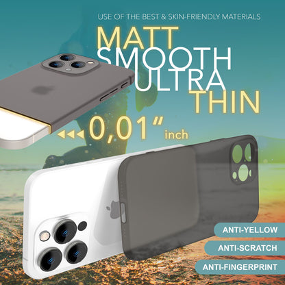 NALIA Ultra Slim Hardcase für iPhone 16 Pro Max – Matt-Transparent & 0.3mm Dünn – PHANTOM (Dünnes Cover & Kamera-Vollschutz) – Marke aus Berlin